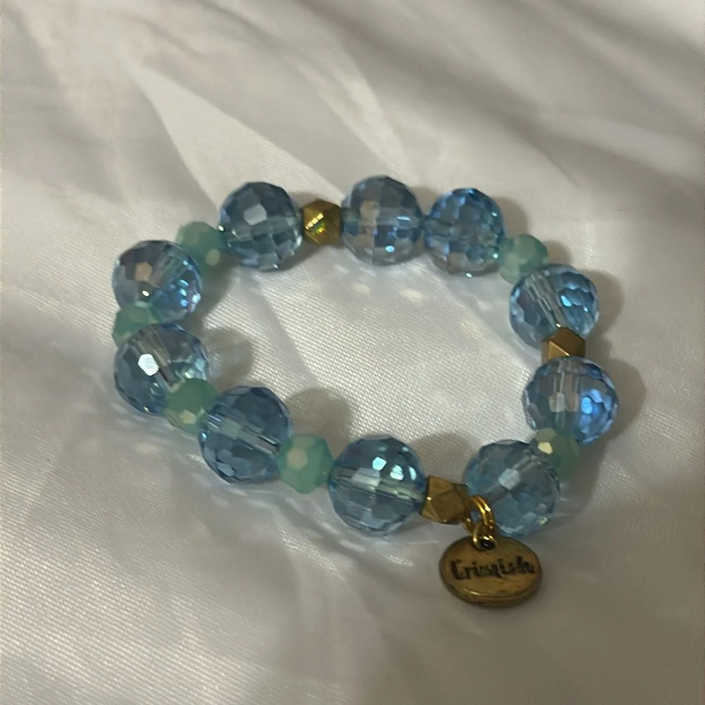 Erimish stretch bead bracelet blue green RARE Baby Size in Women’s Style